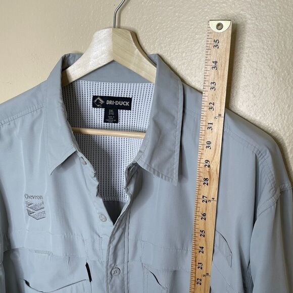 Dri-Duck Chevron Mens Button Down Shirt Size 3XL Long Sleeve Gray - Picture 7 of 9